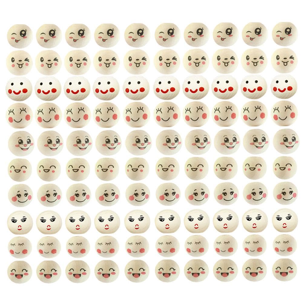 木製ビーズ装飾マスク 幾何学模様 Amazon.co.jp: 100個 木製 木製ビーズ 顔付き 笑顔 顔